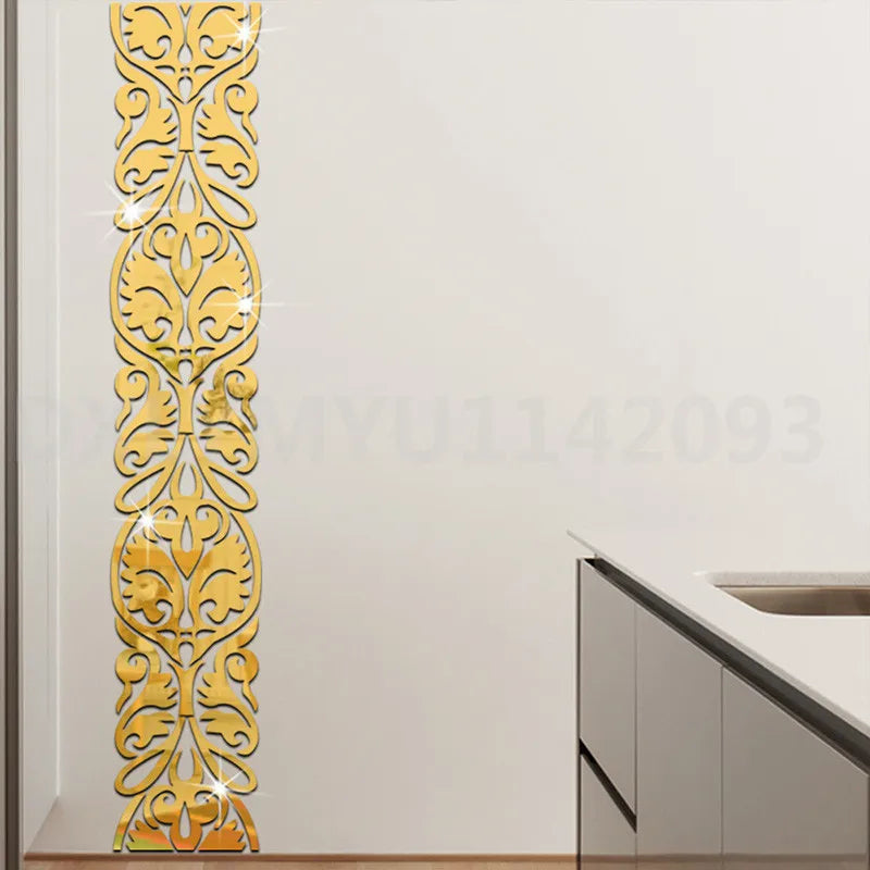 DIY 3D Espelho Adesivo de Parede para Decoração de Casa, Sala de Estar Edge Strip, Corner Line, Acrílico Adesivos para Wall Art, Decoração Mural 5