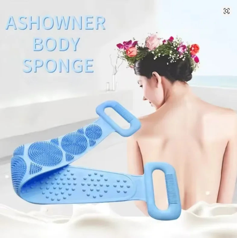 Escova de Silicone para o Corpo, Esfoliante e Massageador de Costas, Cinto de Banho Extensível para Limpeza Profunda da Pele 3