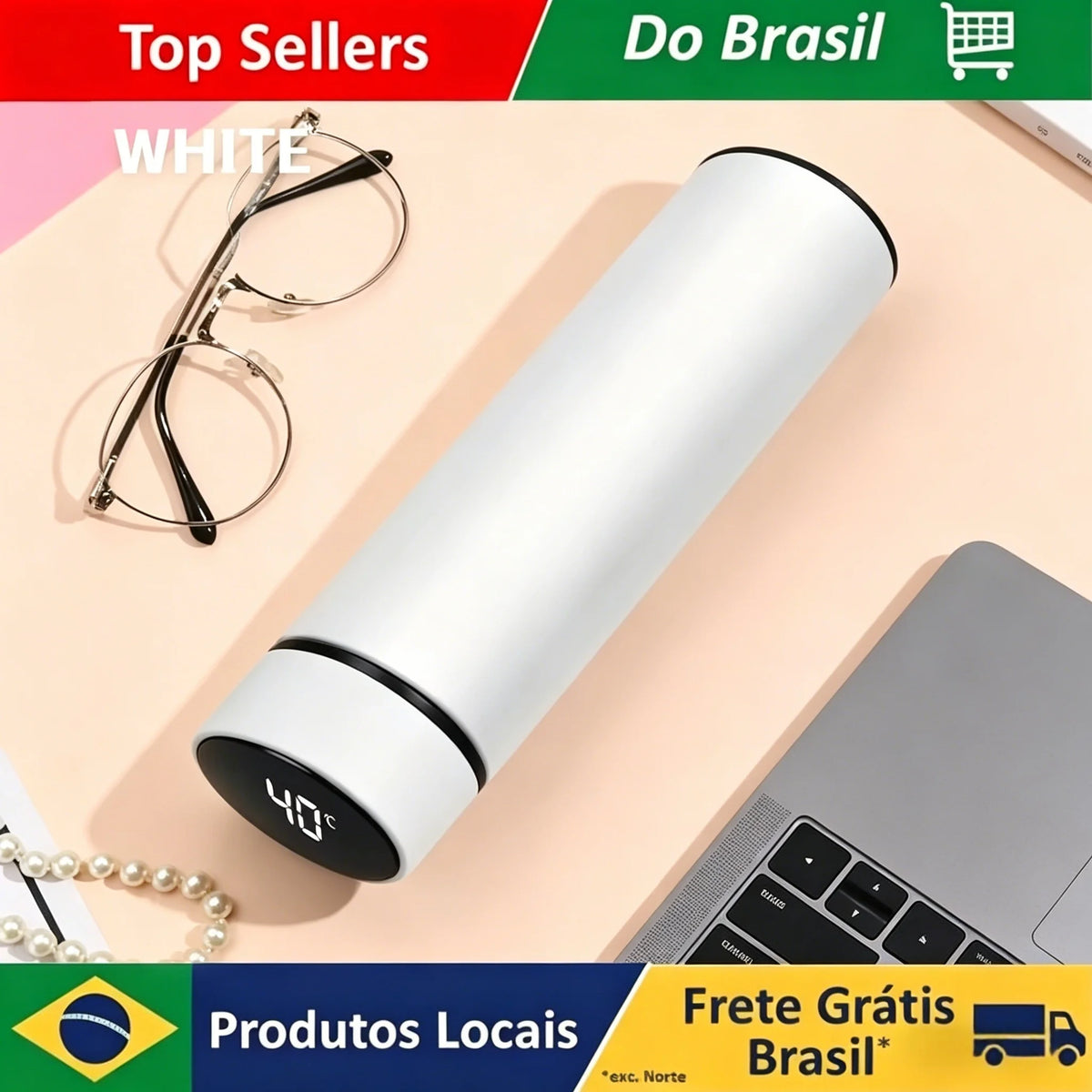 Garrafa Térmica Inteligente com Controle de Temperatura, Copo de Água Esportivo, Copo Isolado para Carro, Mantém Frio e Quente, Caneca Térmica, Frascos a Vácuo 500ml 2