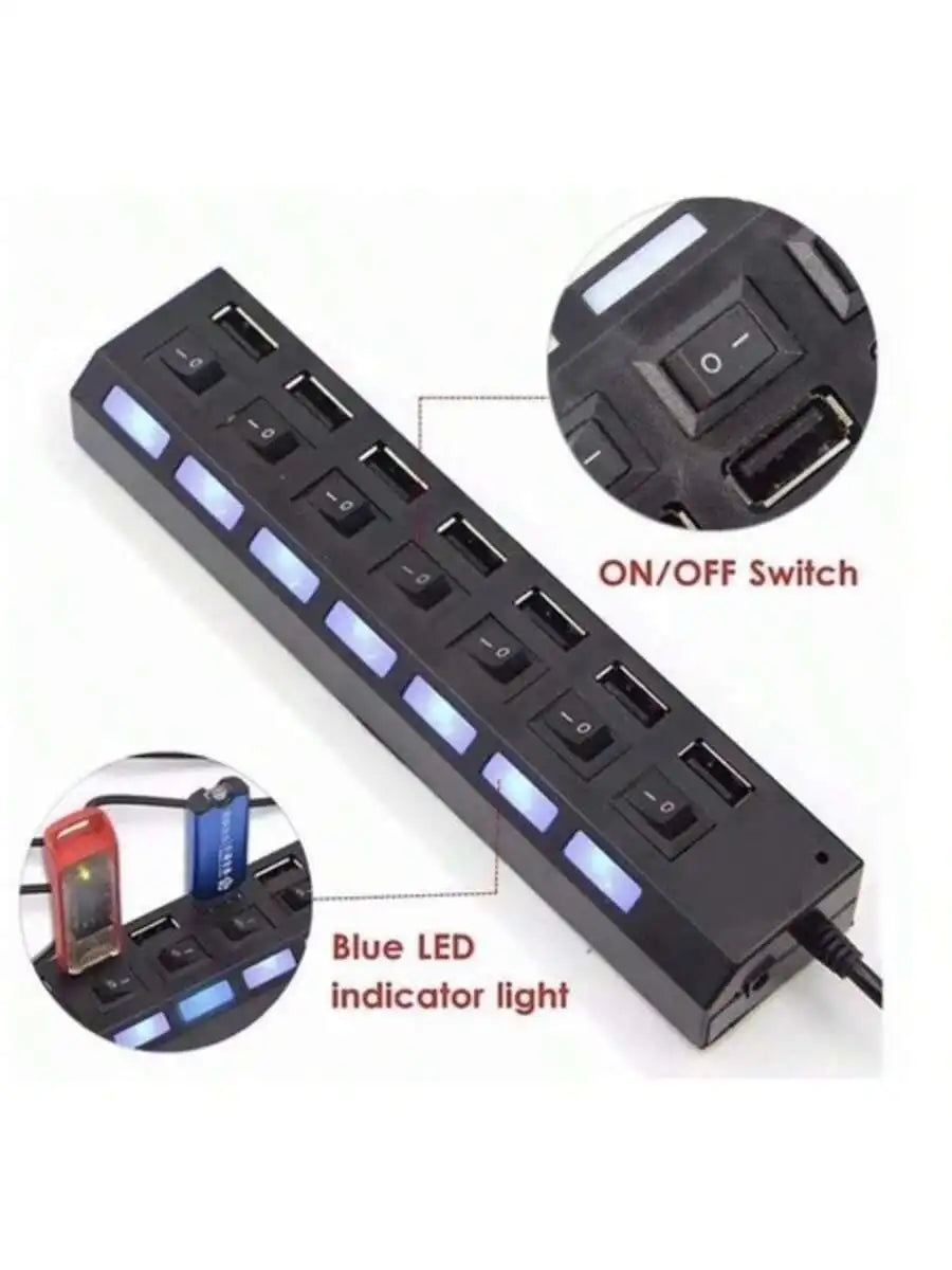 Hub USB 2.0 com 7 Portas para PC 5