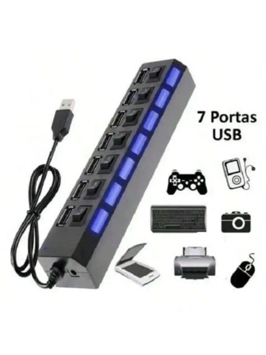 Hub USB 2.0 com 7 Portas para PC 6