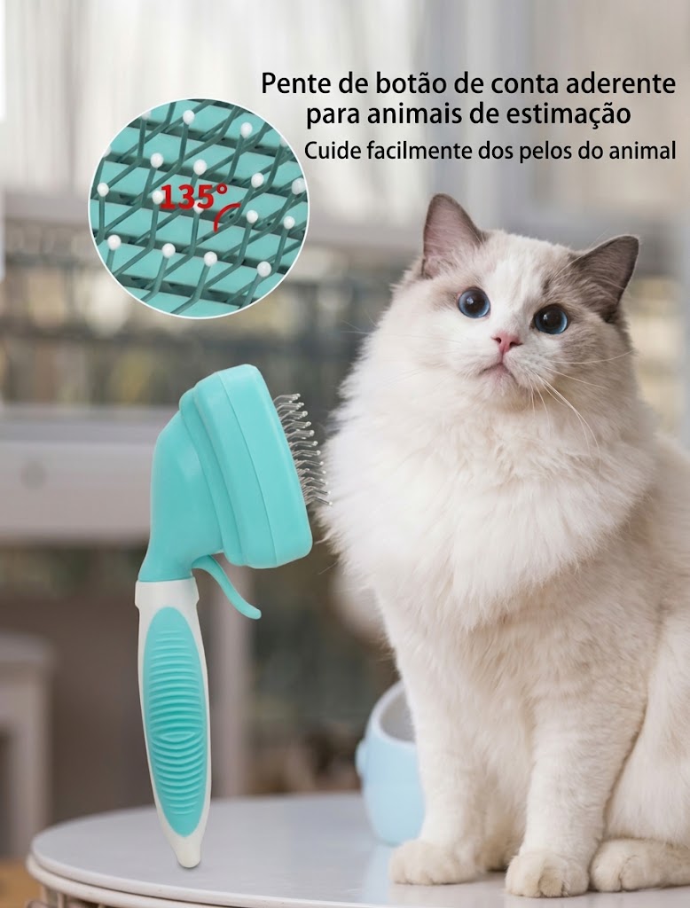 Kit Profissional 6 em 1 para Higiene de Pets — Escovas Autolimpantes para Cães e Gatos com Bolsa Portátil 7