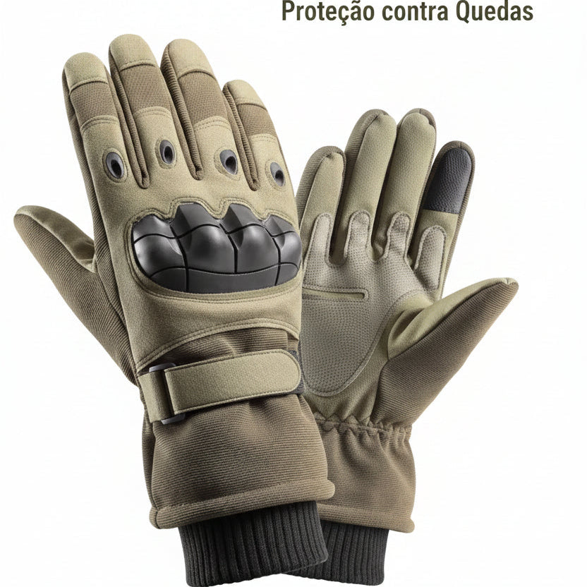 Luva Tática Térmica Impermeável para Motociclista — Forro Polar, Dedo Inteiro e Proteção Corta-vento 6
