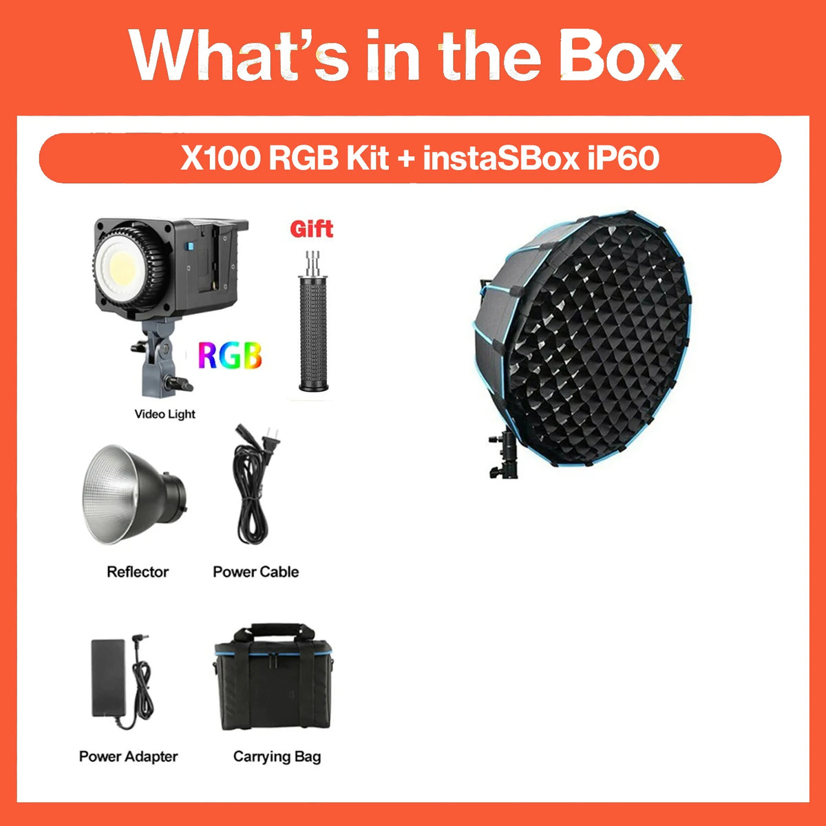 Luz de Vídeo LED Sokani X100 RGB Bicolor 100W 11