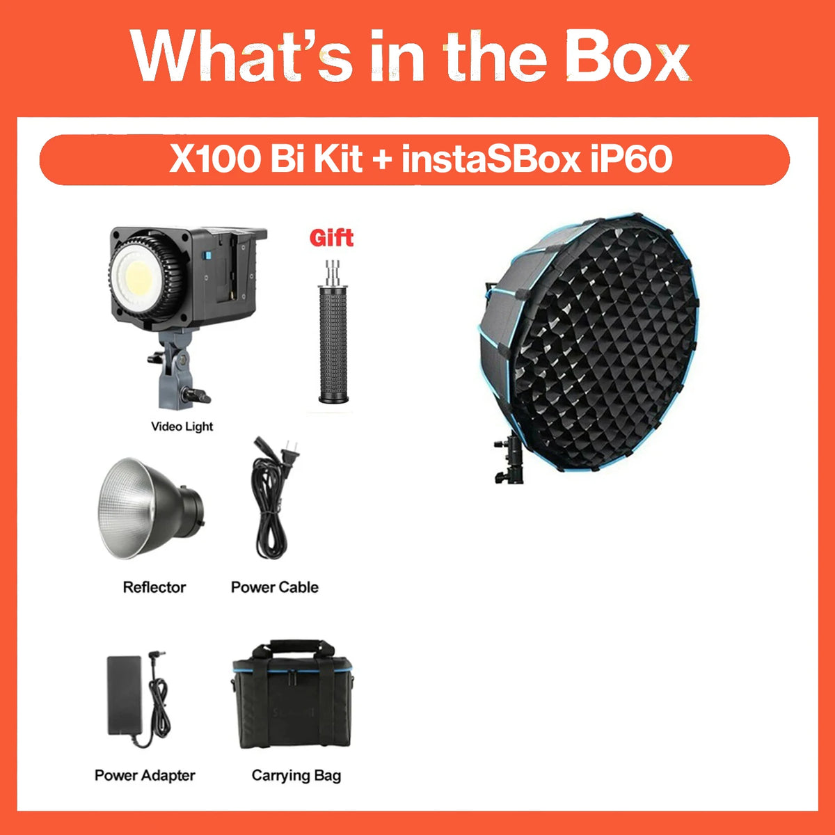 Luz de Vídeo LED Sokani X100 RGB Bicolor 100W 16