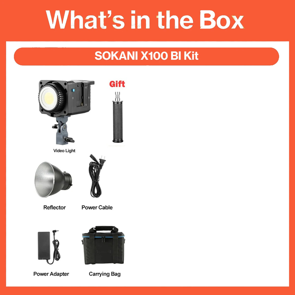 Luz de Vídeo LED Sokani X100 RGB Bicolor 100W 8