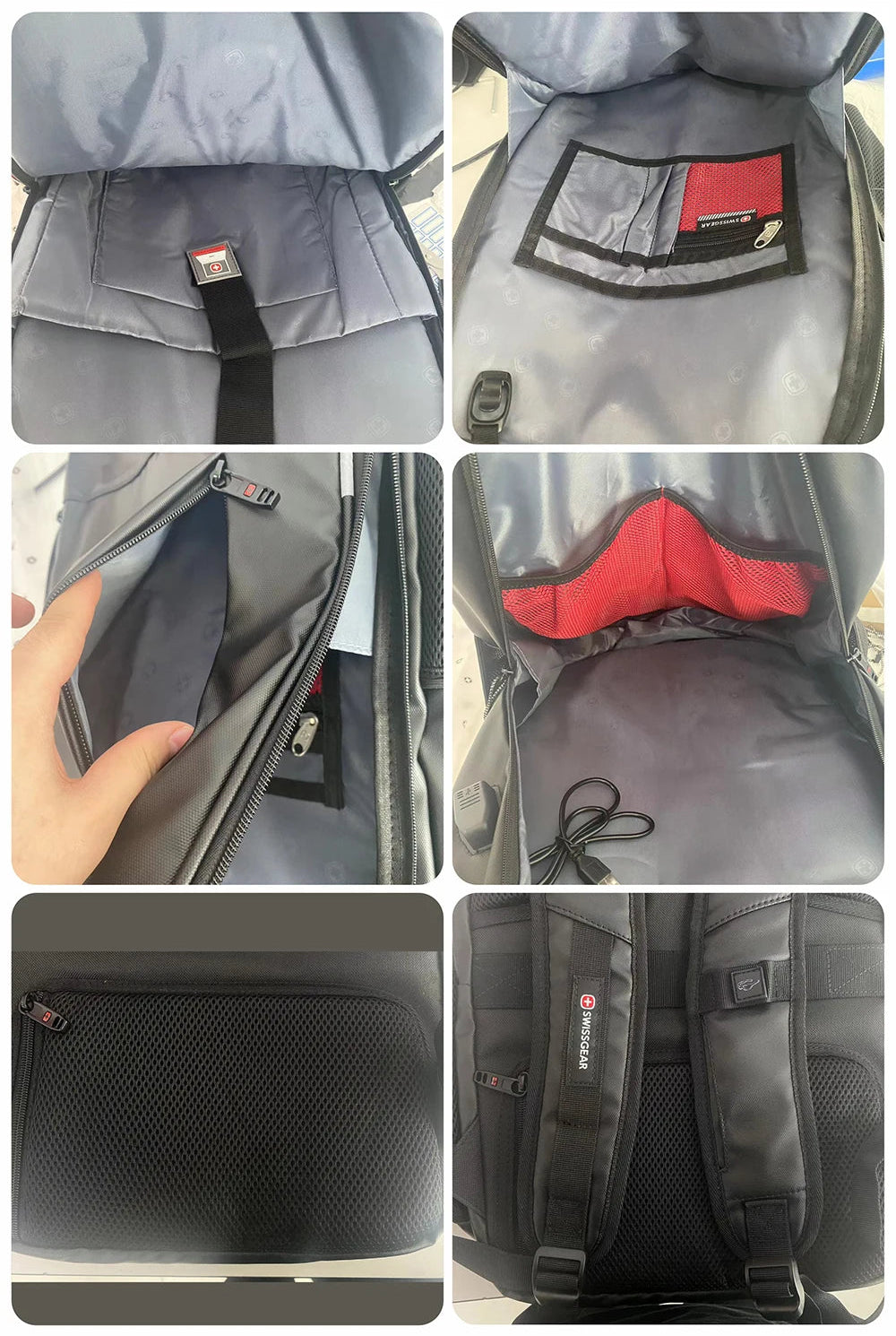 Mochila Masculina Antifurto Impermeável com USB — Grande Capacidade para Notebook 15,6" e 17,3" 9