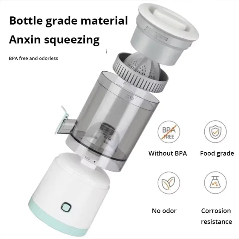 Novo Extrator de Suco Portátil para Casa, Espremedor Elétrico Recarregável por USB, Alta Produção de Suco para Laranja 4