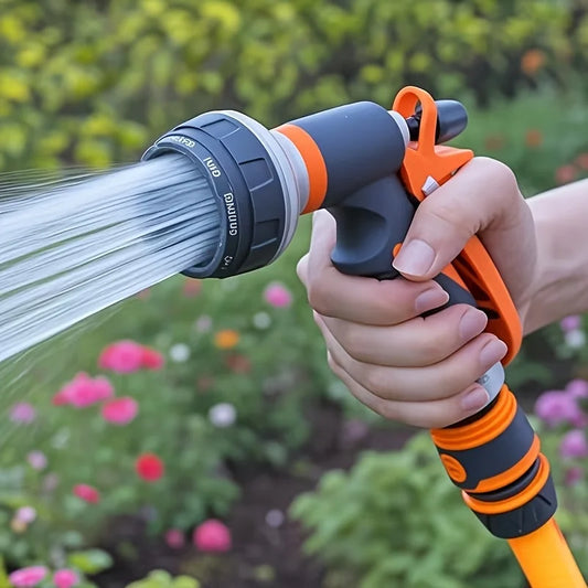 Pistola de Irrigação para Jardim com 8 Modos, Pulverizador de Alta Pressão, Bico Ajustável para Irrigação de Plantas, Gramados e Jardins 1