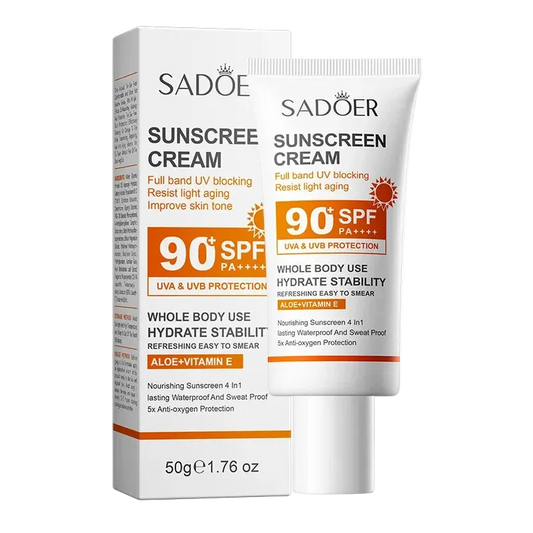 Protetor Solar Facial e Corporal SPF 90+ — Bloqueador UV de Alta Proteção e Reparação da Pele 1