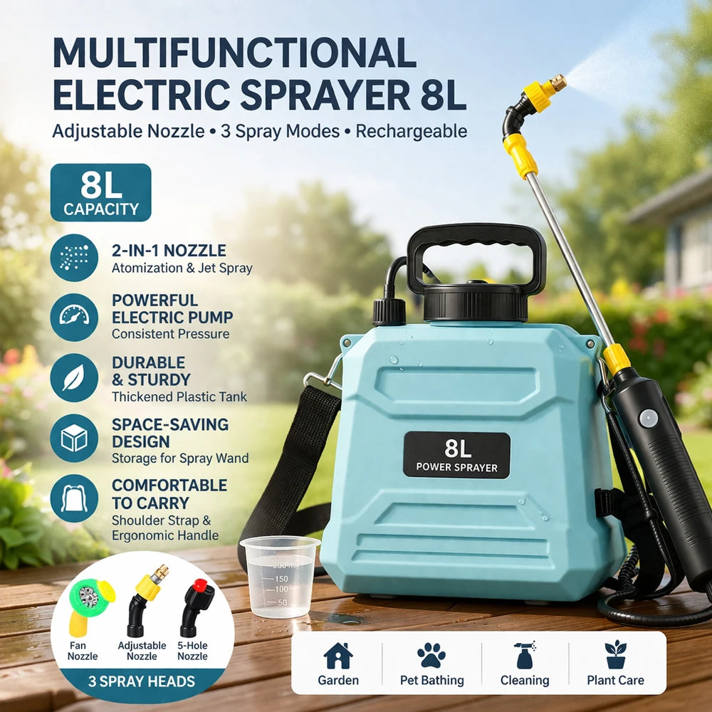 Pulverizador elétrico de pesticidas de 5/8L com recuperação automática, pulverizador de pesticidas de alta pressão para pulverização agrícola de flores. 1