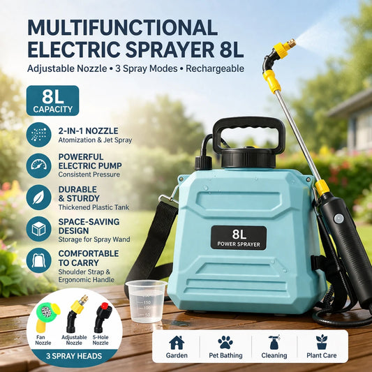 Pulverizador elétrico de pesticidas de 5/8L com recuperação automática, pulverizador de pesticidas de alta pressão para pulverização agrícola de flores. 1