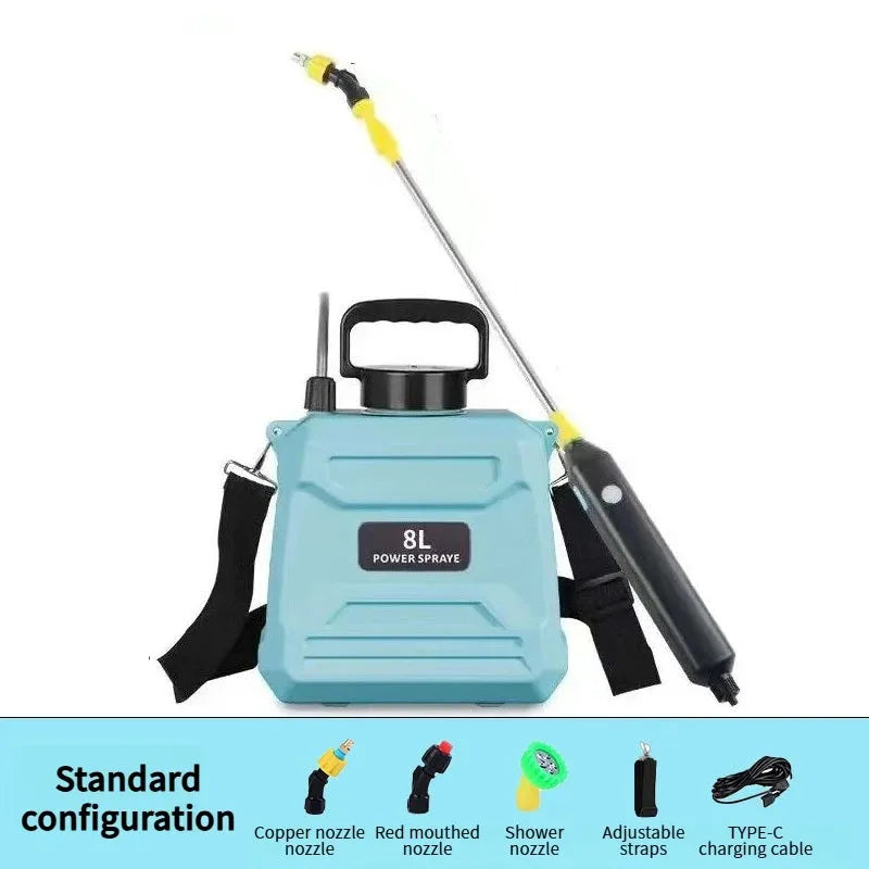Pulverizador elétrico de pesticidas de 5/8L com recuperação automática, pulverizador de pesticidas de alta pressão para pulverização agrícola de flores. 11