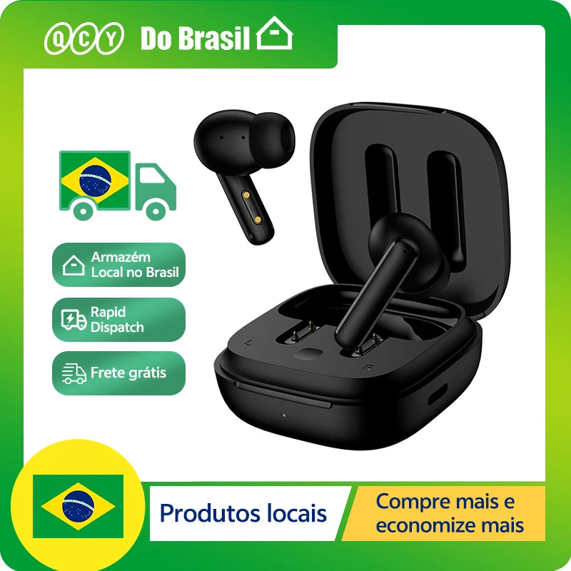 QCY-T13 ANC Fones De Ouvido Sem Fio, Bluetooth 5.3 TWS, ANC, Auscultadores De Cancelamento De Ruído, 4 Microfones ENC Headset, In-Ear, Handfree Earbuds 1