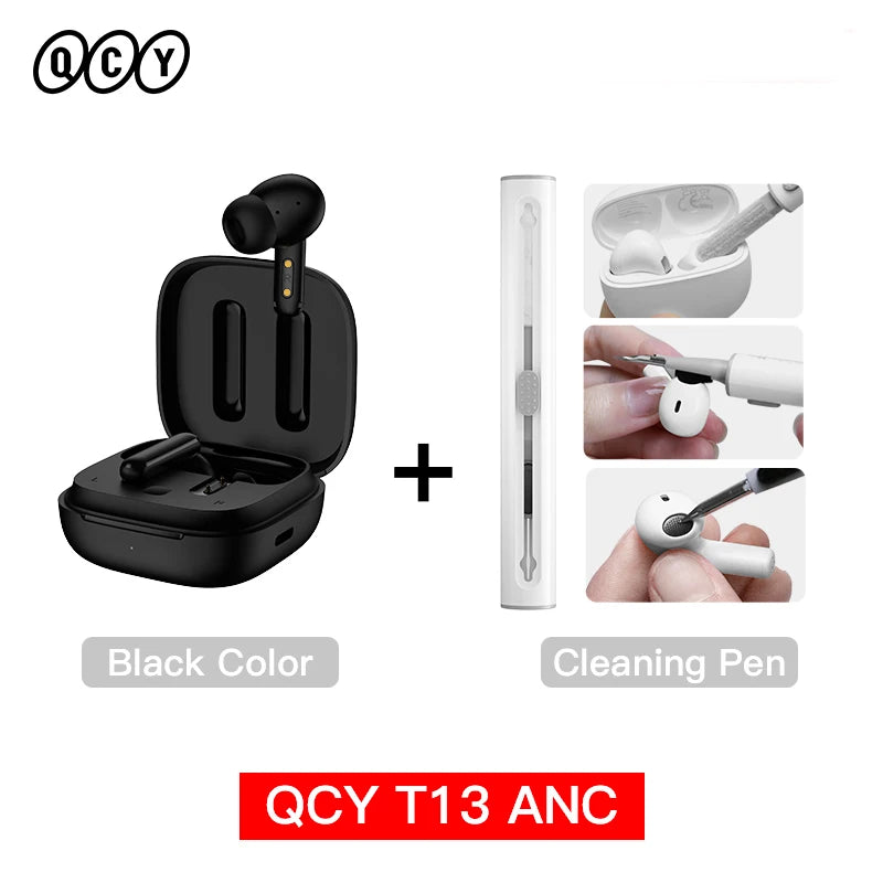 QCY-T13 ANC Fones De Ouvido Sem Fio, Bluetooth 5.3 TWS, ANC, Auscultadores De Cancelamento De Ruído, 4 Microfones ENC Headset, In-Ear, Handfree Earbuds 9