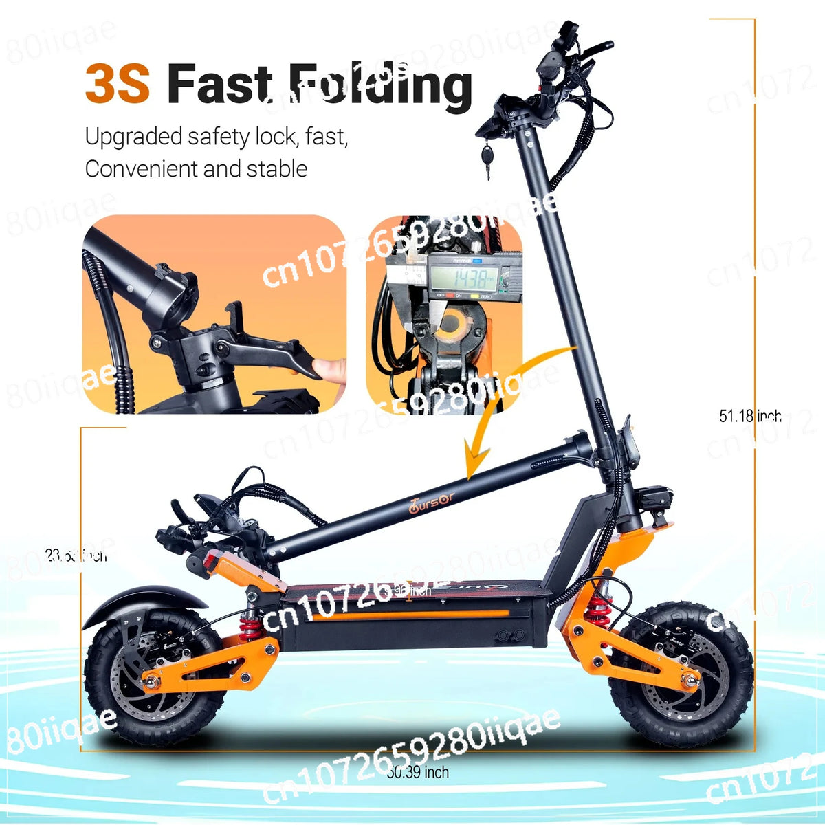 Scooter Elétrico X5 6000W com Motor Duplo — Bateria 60V 40Ah, Assento e Controle Remoto 6