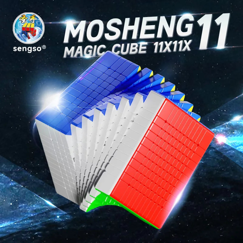 SENGSO 11x11x11 Cube Speed Cube Puzzle - Cubo profissional de alta ordem, design suave anti-pop para brinquedo educacional de competição 1