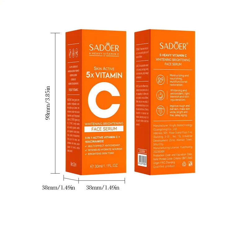 Sérum Facial de Vitamina C Coreano — 5 Funções: Hidratação, Brilho, Poros Reduzidos e Reparação 9