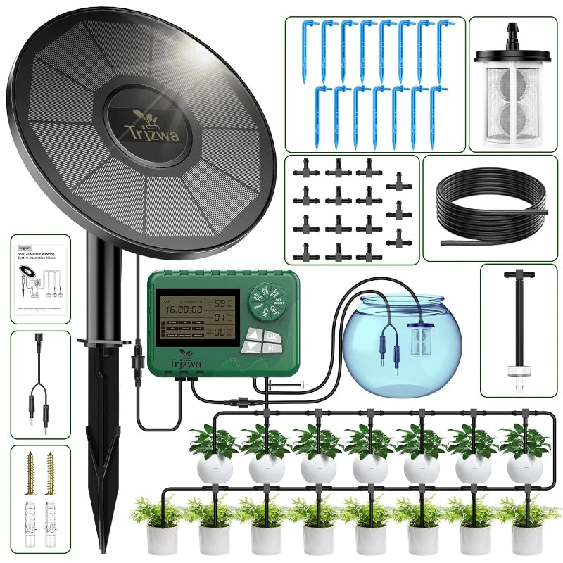 Sistema De Irrigação Solar DIY, Rega Do Jardim, Sistema De Gotejamento De Estufa, Mangueira De 15 m 1