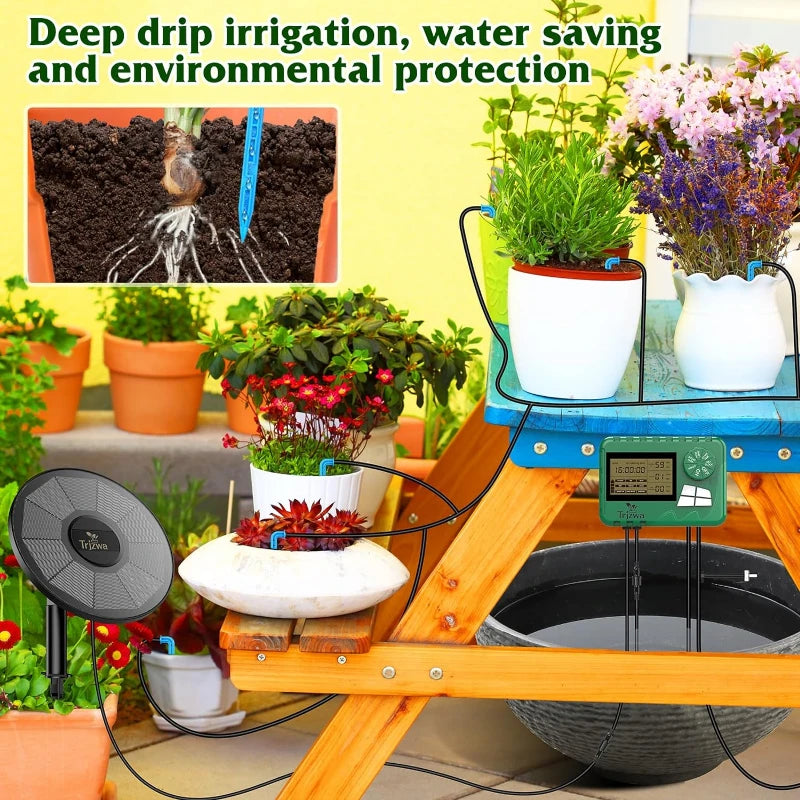 Sistema De Irrigação Solar DIY, Rega Do Jardim, Sistema De Gotejamento De Estufa, Mangueira De 15 m 2