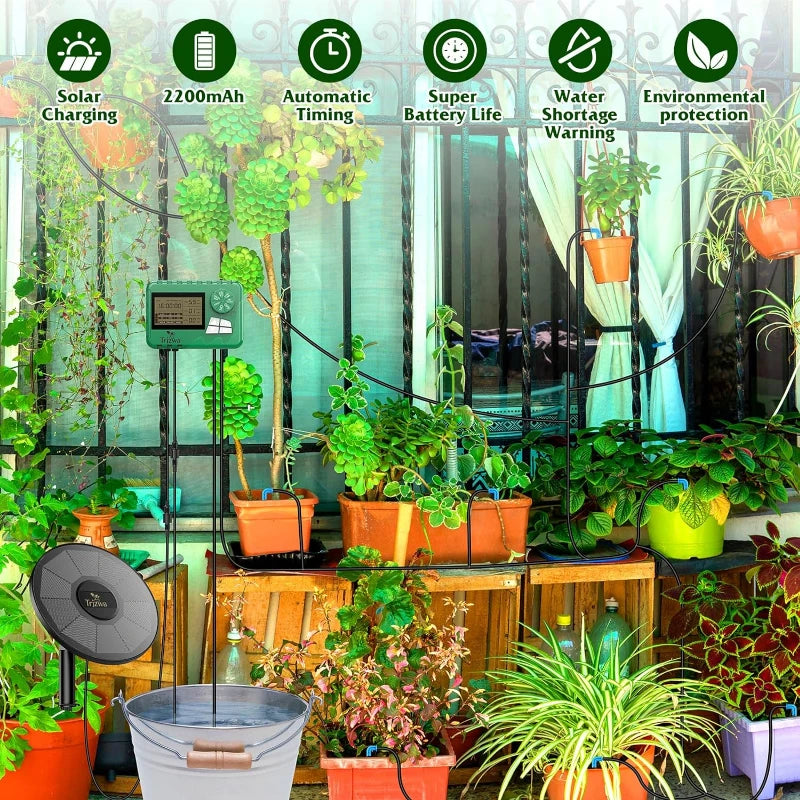 Sistema De Irrigação Solar DIY, Rega Do Jardim, Sistema De Gotejamento De Estufa, Mangueira De 15 m 3