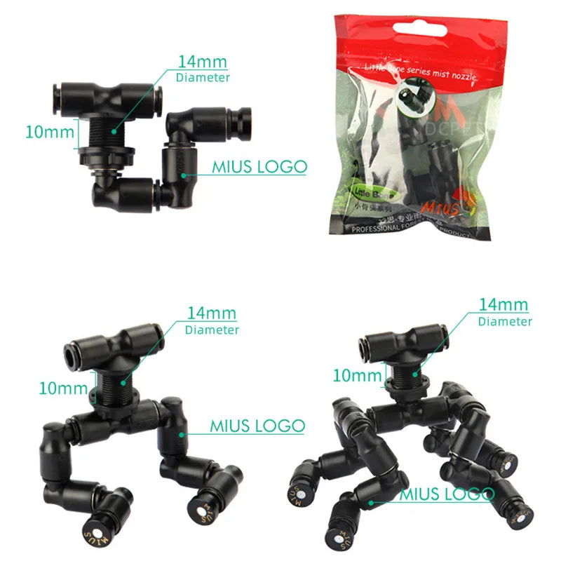 Sistema de pulverização inteligente névoa floresta tropical tanque tempo sistema spray conjunto réptil fogger terrários umidificador temporizador eletrônico 6