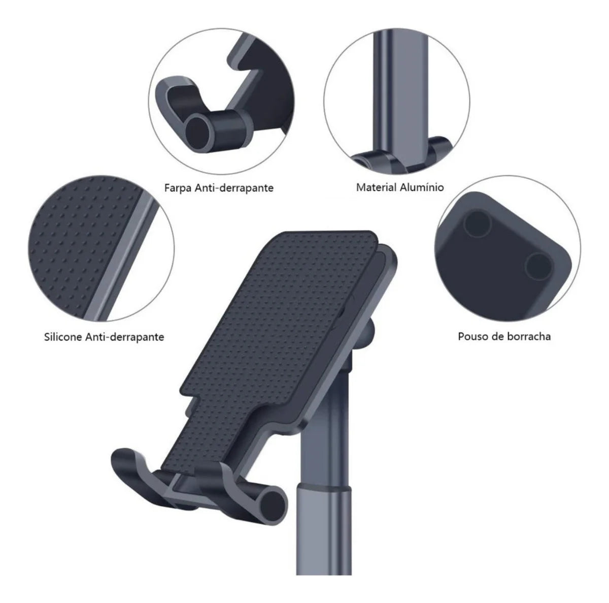 Suporte Celular Mesa Dobrável Ajustável Portátil Porta Tablet Universal 5