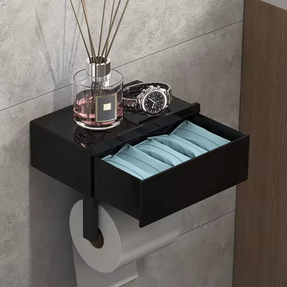 Suporte de Papel Higiênico Fixado na Parede com Prateleira 1